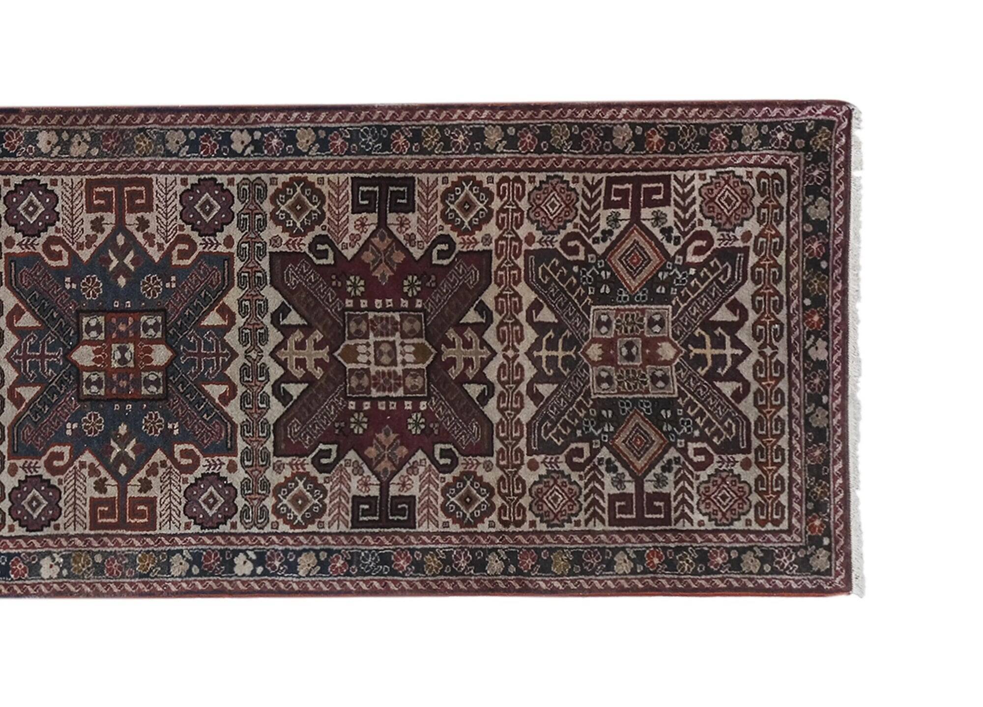 Vintage Turkish hallway rug 77x305 cm