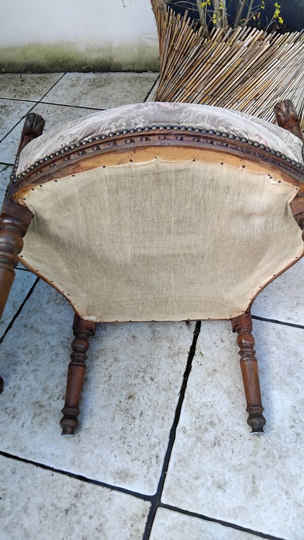 Salon banquette et fauteuils cabriolet style Louis XVI