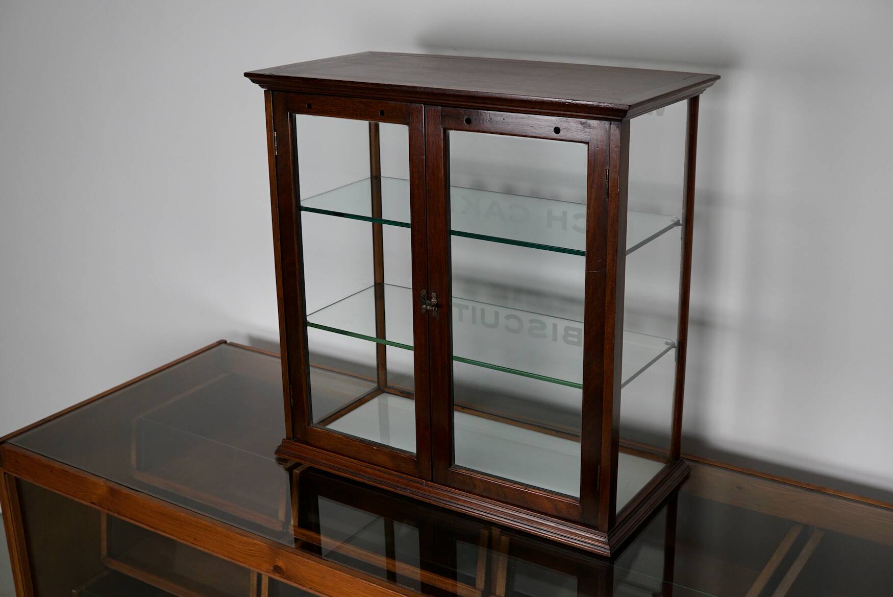 Mahogany Counter Top Cake & Biscuits Shop Display Cabinet, circa 1900