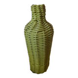 Vintage bottle vase made of scoubidou