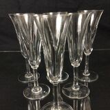 Set of 6 crystal champagne flutes Saint Louis