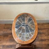 Oak coffee table with stone top