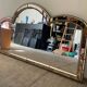 Large vintage brass and glazing bead mirror