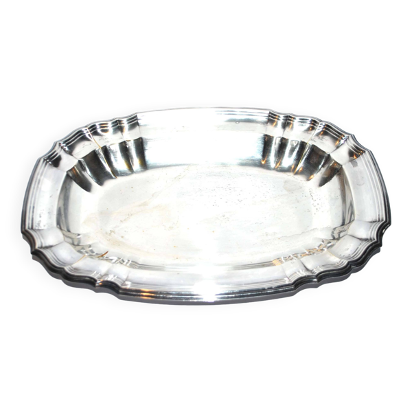 WMF Plat ovale plateau vintage en métal argenté - modèle filets chantourné 34cm