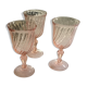 Trio de verres sur pied rose