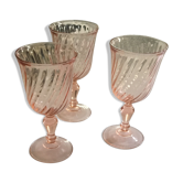 Trio of glasses on foot pink