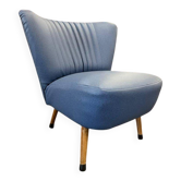 Vintage blue denim cocktail chair/club chair.