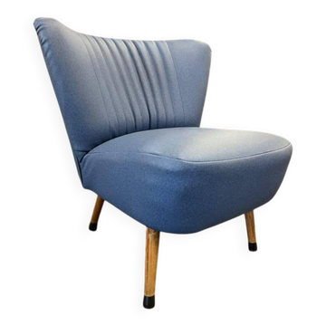 Vintage blue denim cocktail chair/club chair.