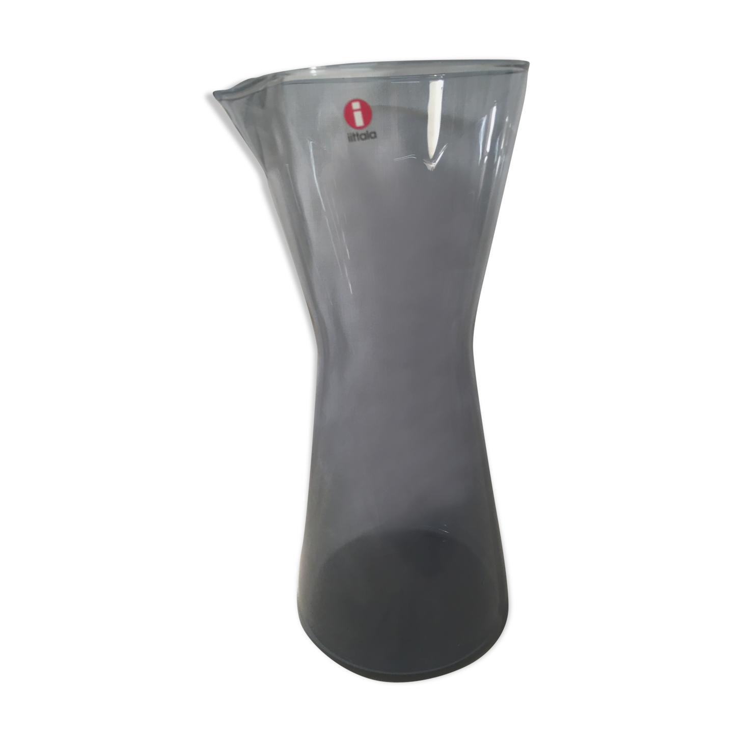 Vase ou cruche verre bleu fumée Italla