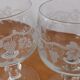 Set of 5 water glasses on feet, grape decoration and Luminarc vine shoot