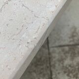 Rectangular travertine coffee table central foot