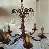 Bohemian crystal chandelier, 6 lights