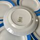 lot of 6 flat plates sky blue Saint-Amand model "Languedoc" 50s