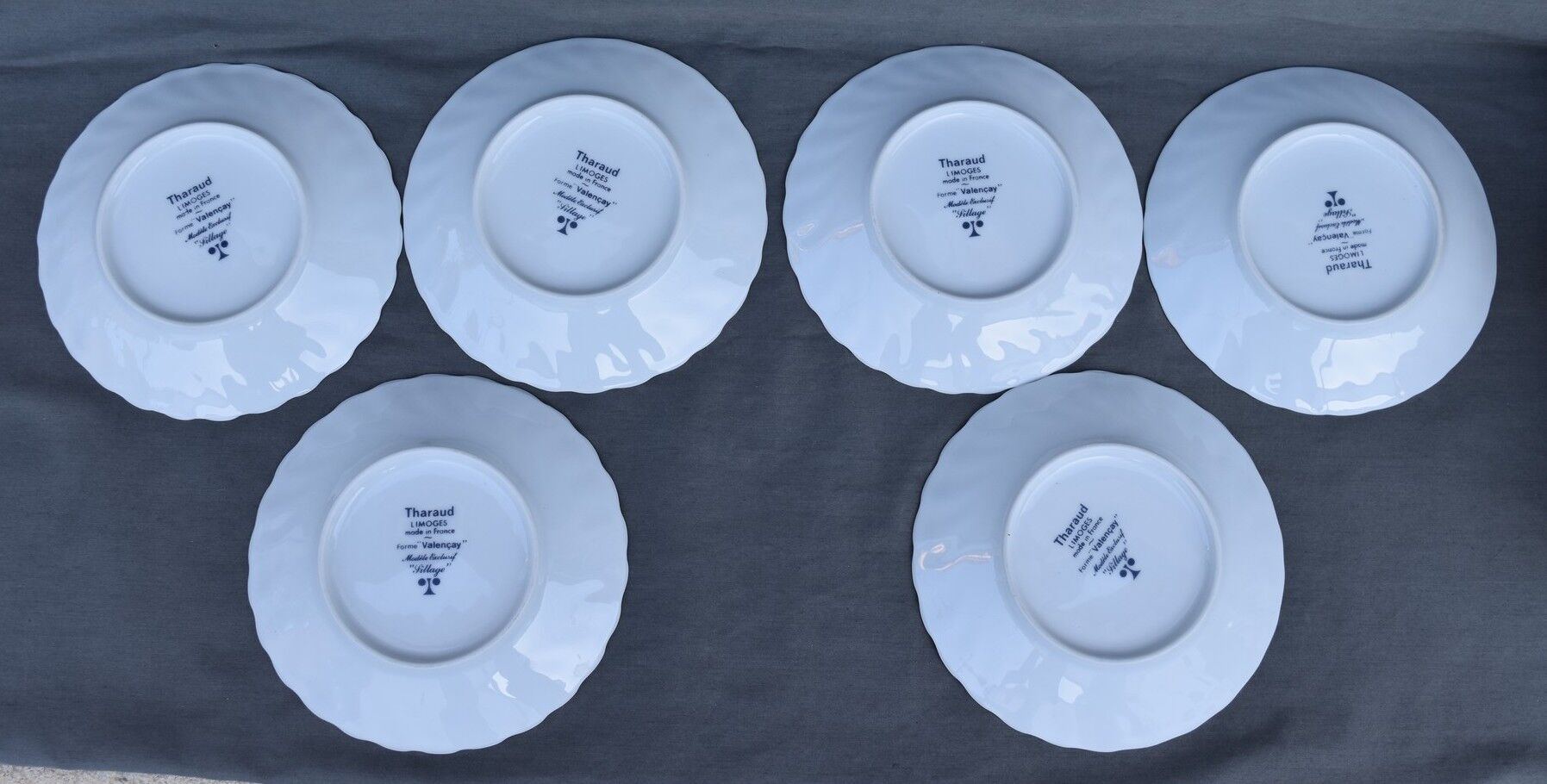 6 coffee cups and saucers Tharaud Limoges form valençay sillage model