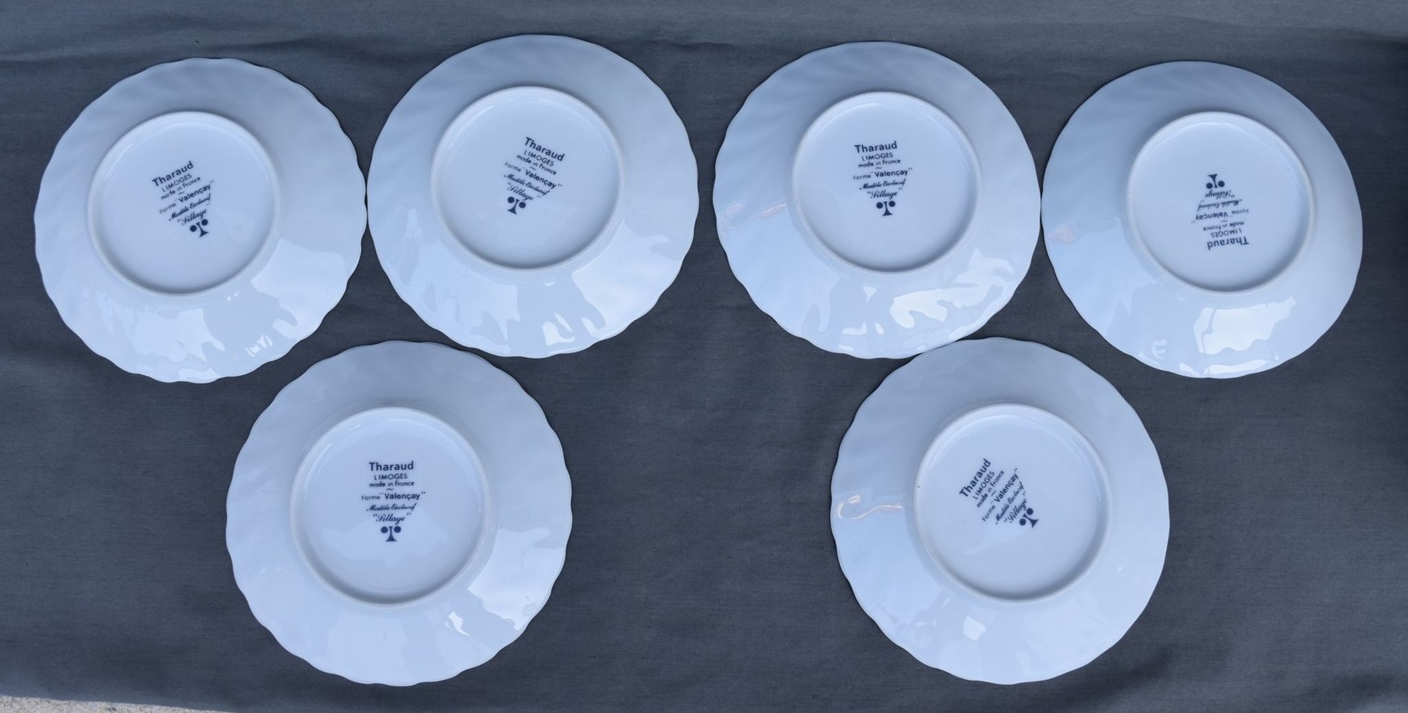 6 coffee cups and saucers Tharaud Limoges form valençay sillage model