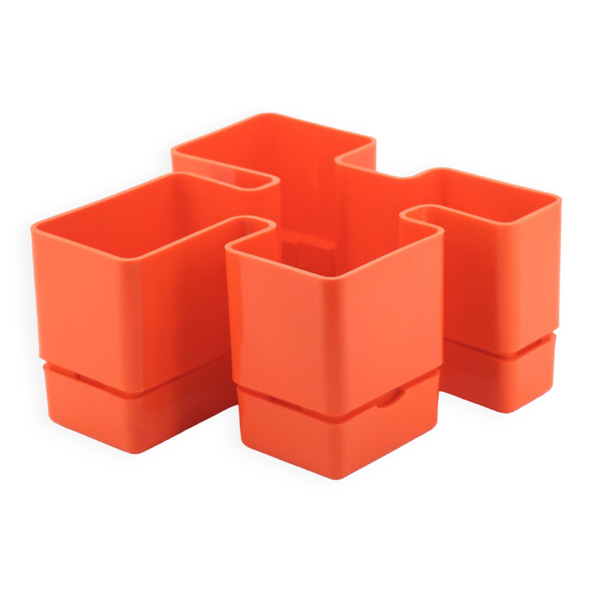 Vastill orange plastic planter by Michael McCann
