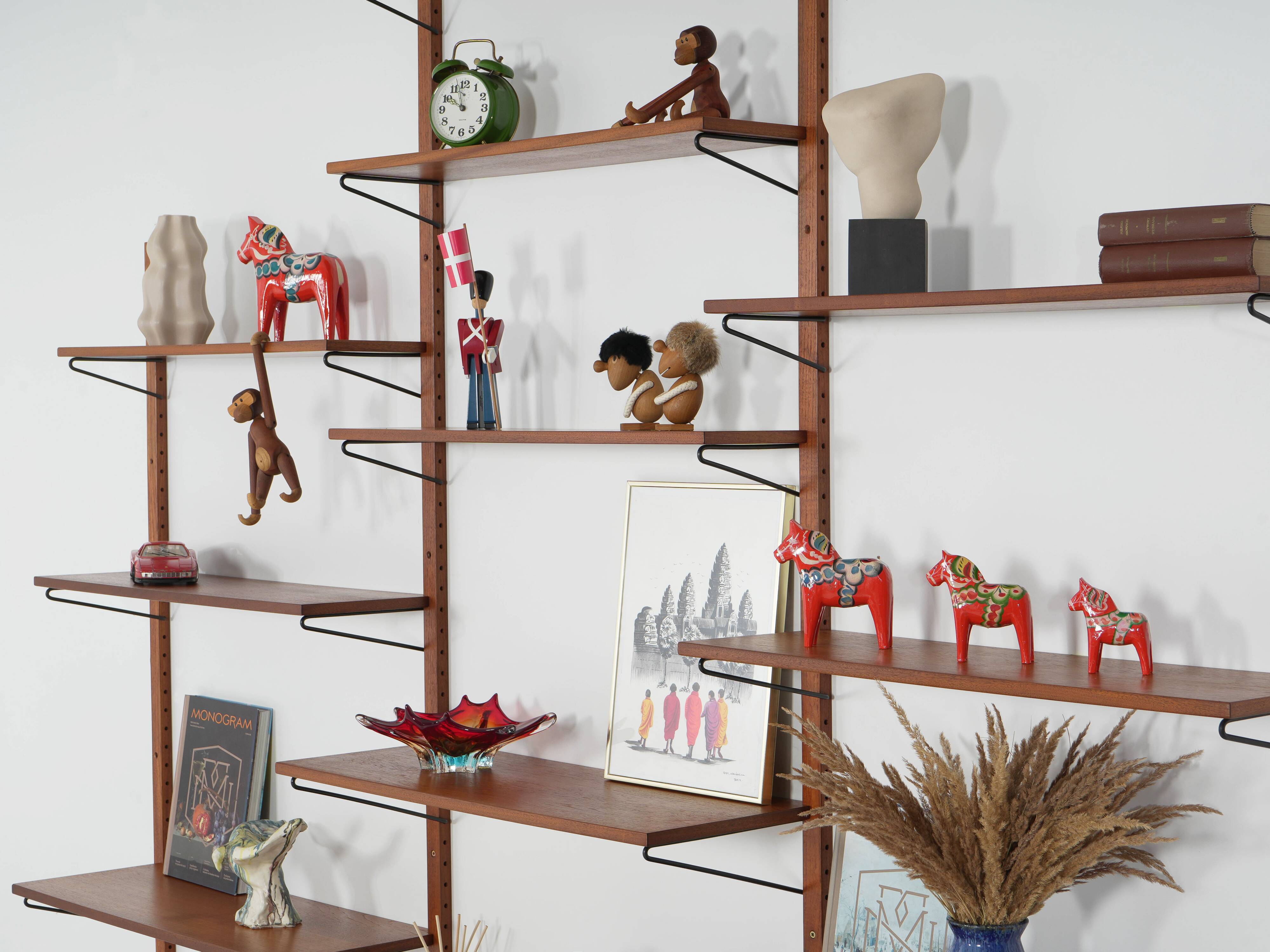 Modular shelving from the 1960s — Danish teak veneer wall system