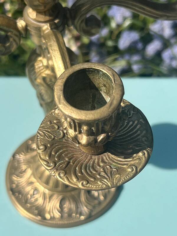 Antique Brass Candlestick – Louis XVI Style, 20th Century