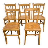 Set de 5 chaises bistrot jaune