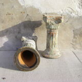 Pair of Corinthian terracotta fluted columns