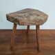 Vintage tripod stool or mini side table in solid ash