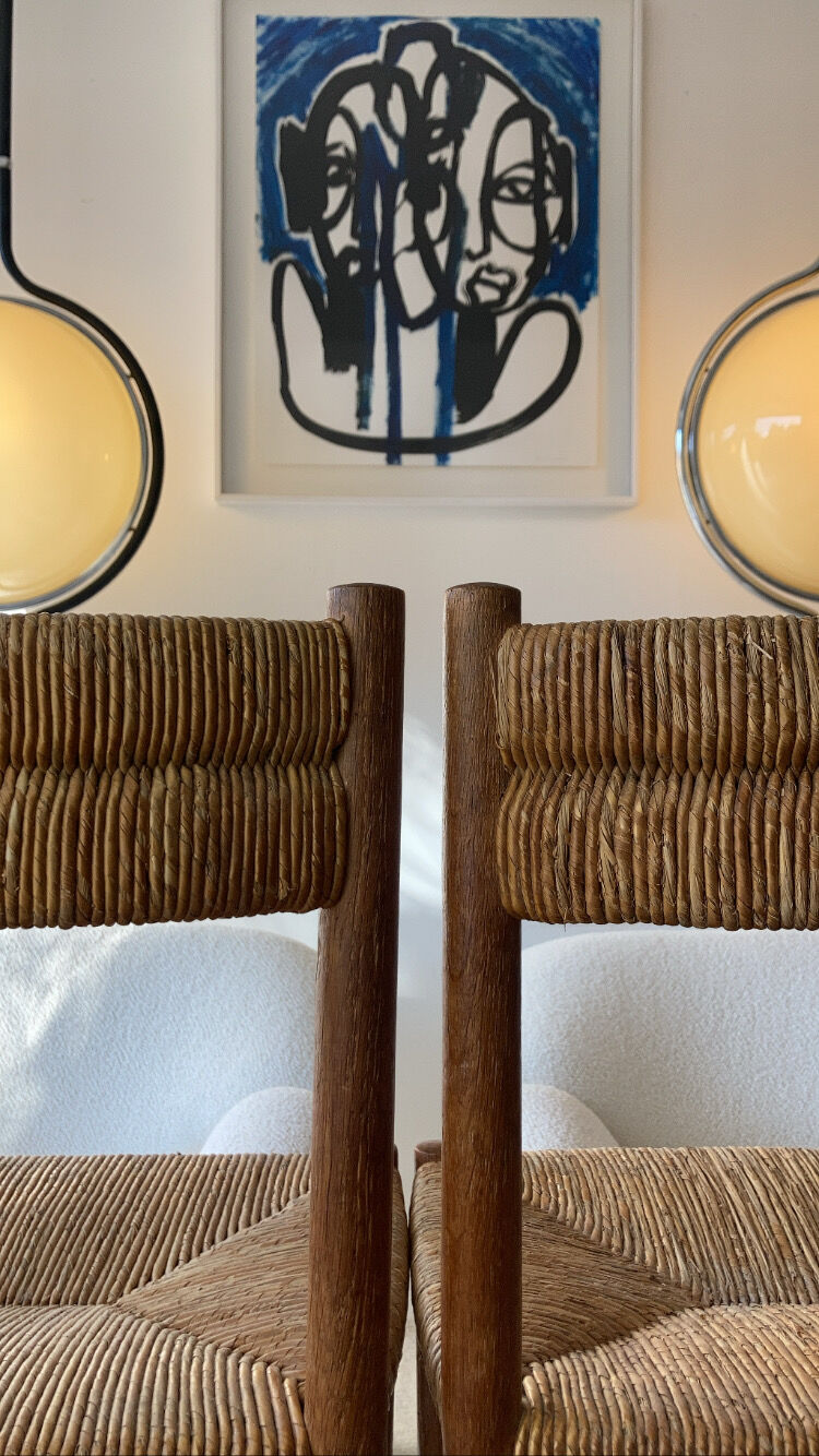 Pair chair child straw design 1950/1960