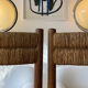 Paire chaise enfant paille design 1950/1960