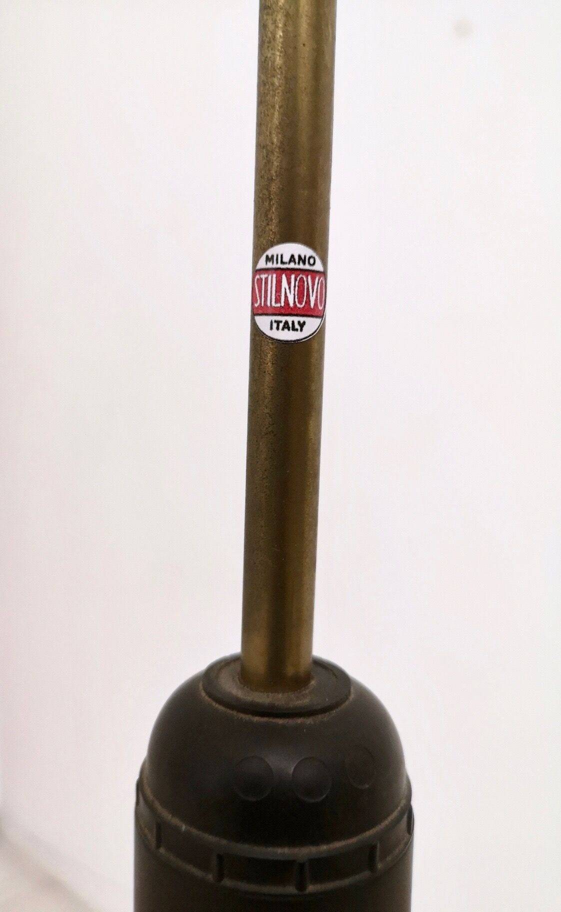 Vintage encased glass and brass pendant by Stilnovo, Italy