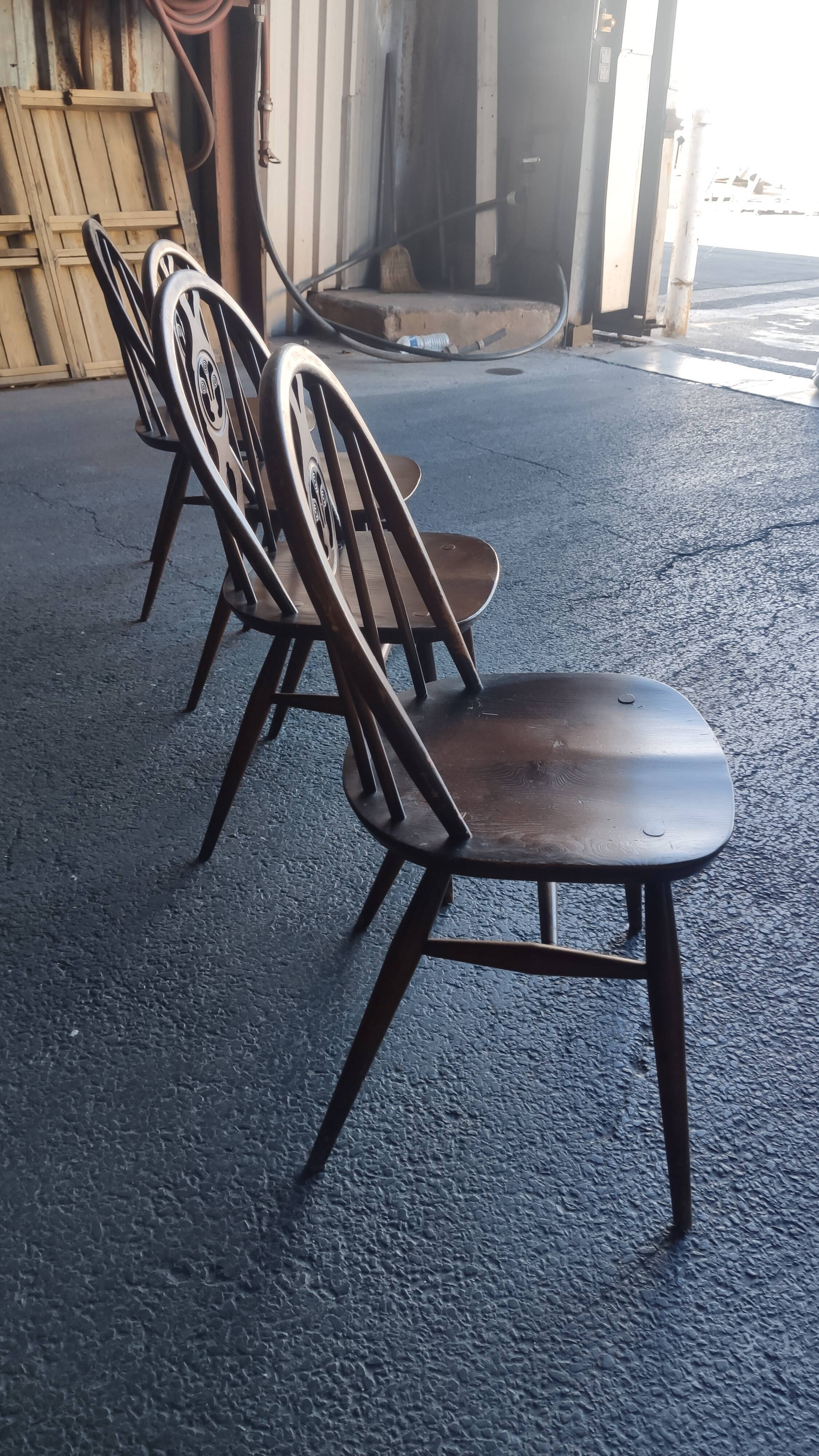 Série de 4 chaises Ercol des années 60