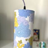 Vintage fabric blue flower lamp
