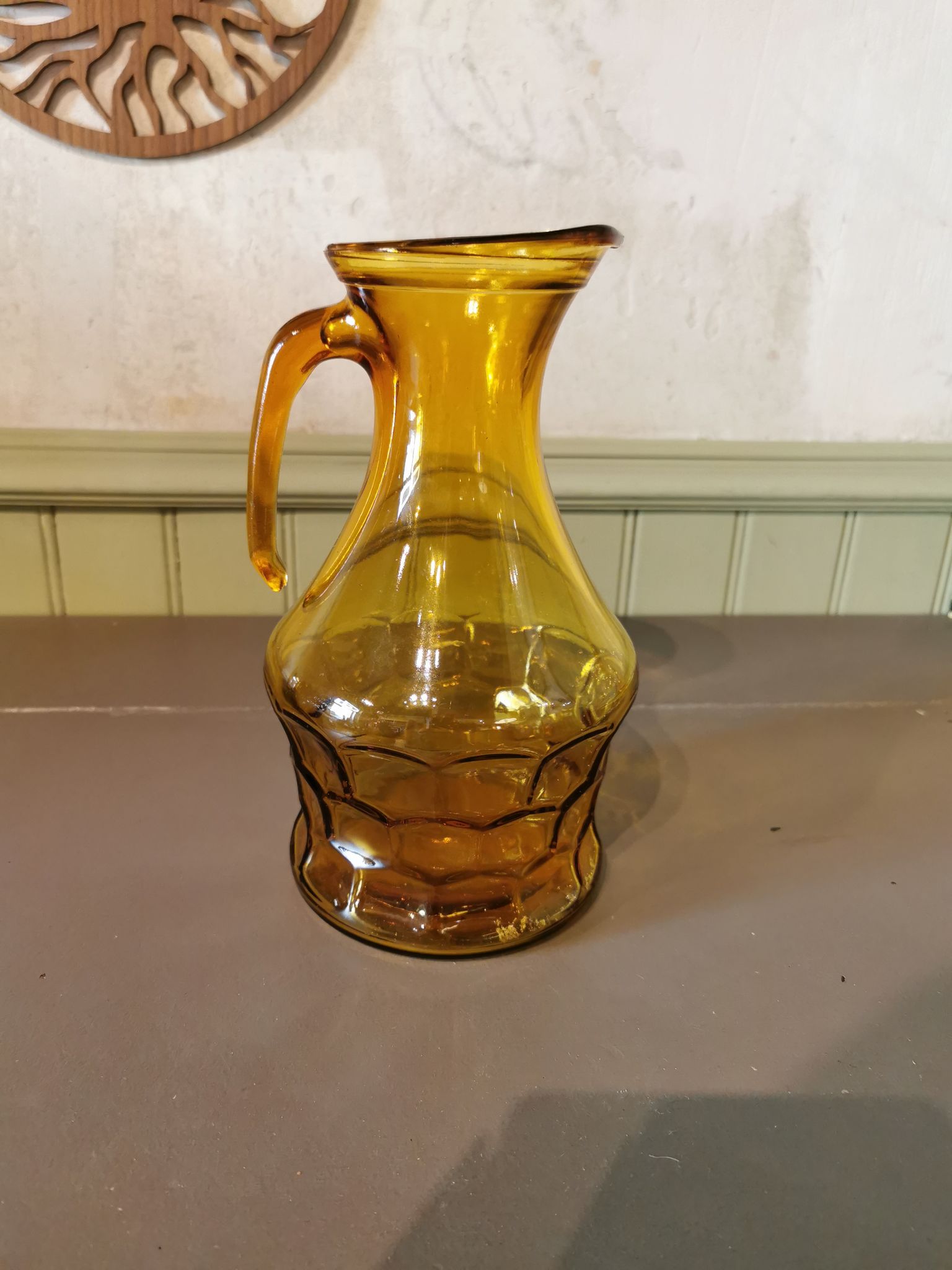 Vintage yellow glass jug