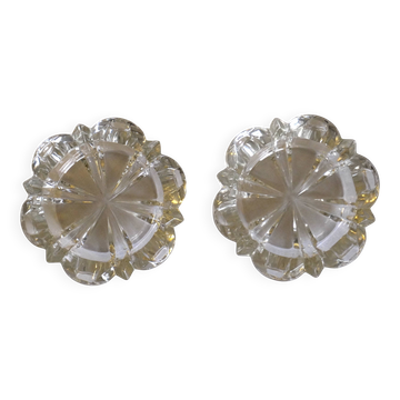 Set of 2 ashtrays / pocket trays in Reims crystal