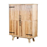 Vintage wooden wardrobe in the style of Adrien Audoux & Frida Minet
