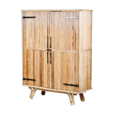 Vintage wooden wardrobe in the style of Adrien Audoux & Frida Minet