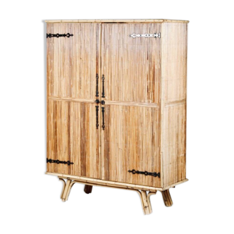 Vintage wooden wardrobe in the style of Adrien Audoux & Frida Minet