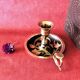 Hand candle holder brass partitioned floral decoration