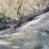 Oil on canvas painting by "Roger NEDELEC" (1927/2015) "from the top of the hill".