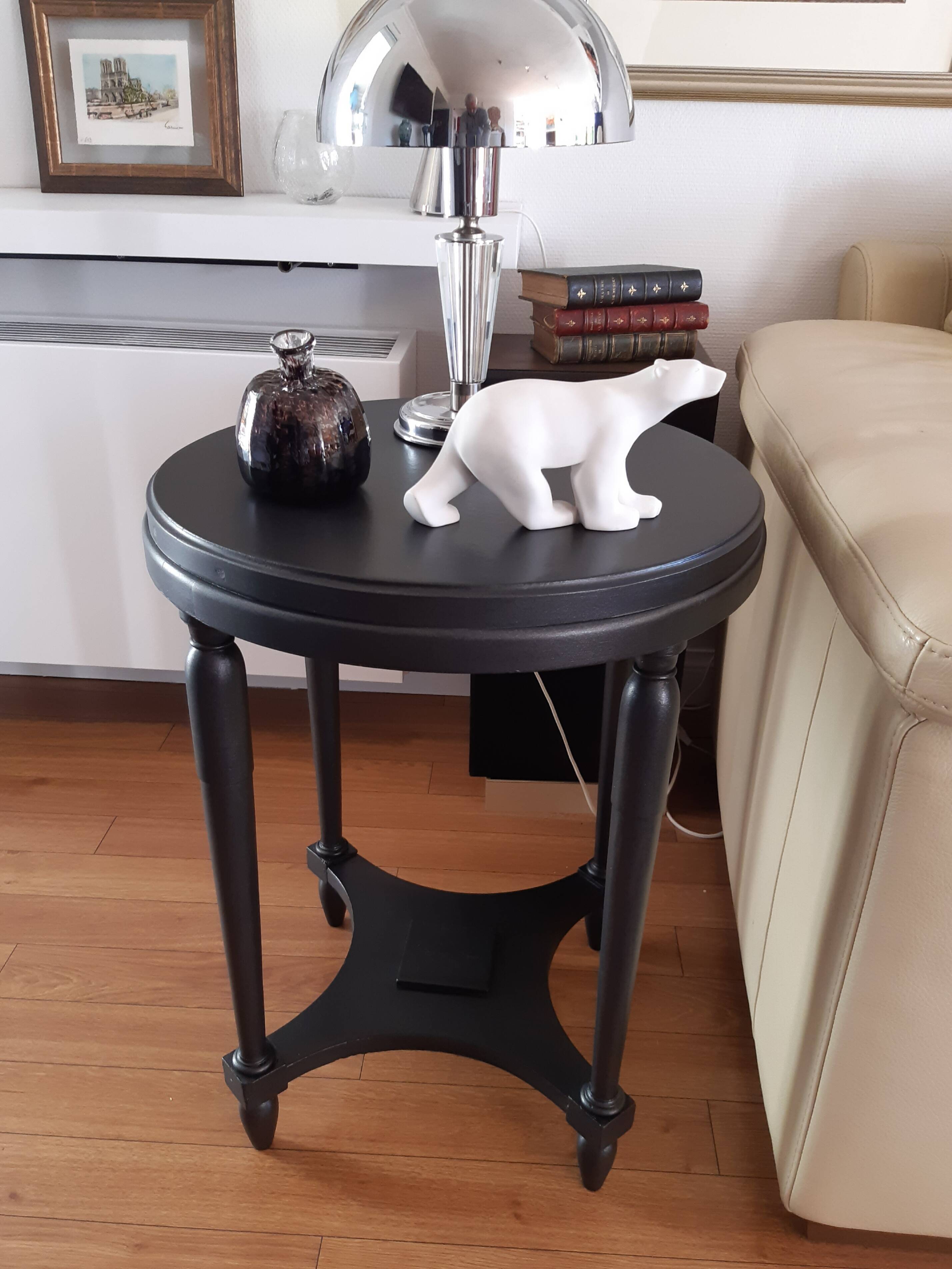 "Black steel" tea table, art deco 1920