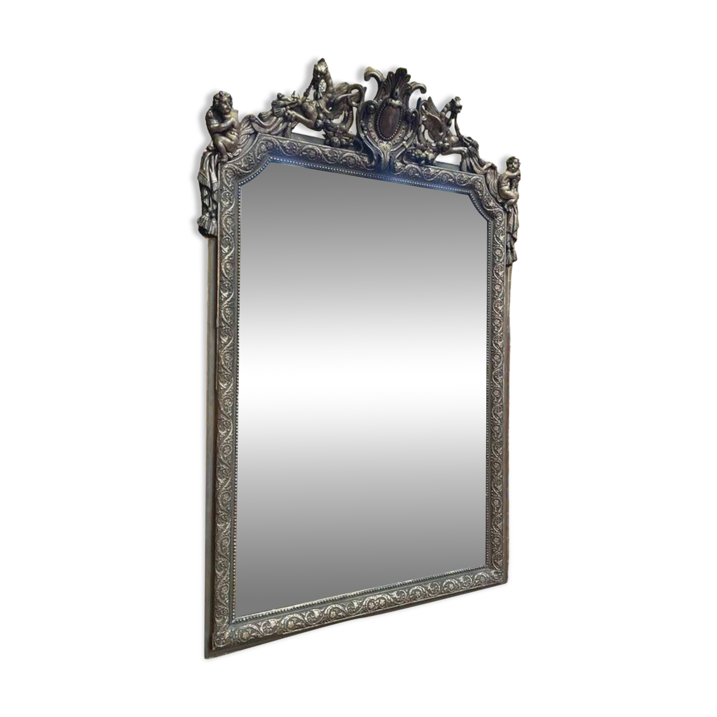 Napoleon III painted and gilded mirror