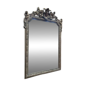 Napoleon III painted and gilded mirror