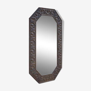 Repelled brass mirror, 74x43cm