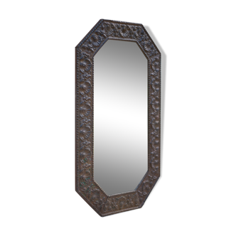 Repelled brass mirror, 74x43cm