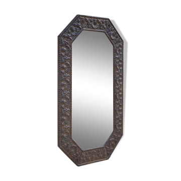 Miroir laiton repoussé, 74x43cm