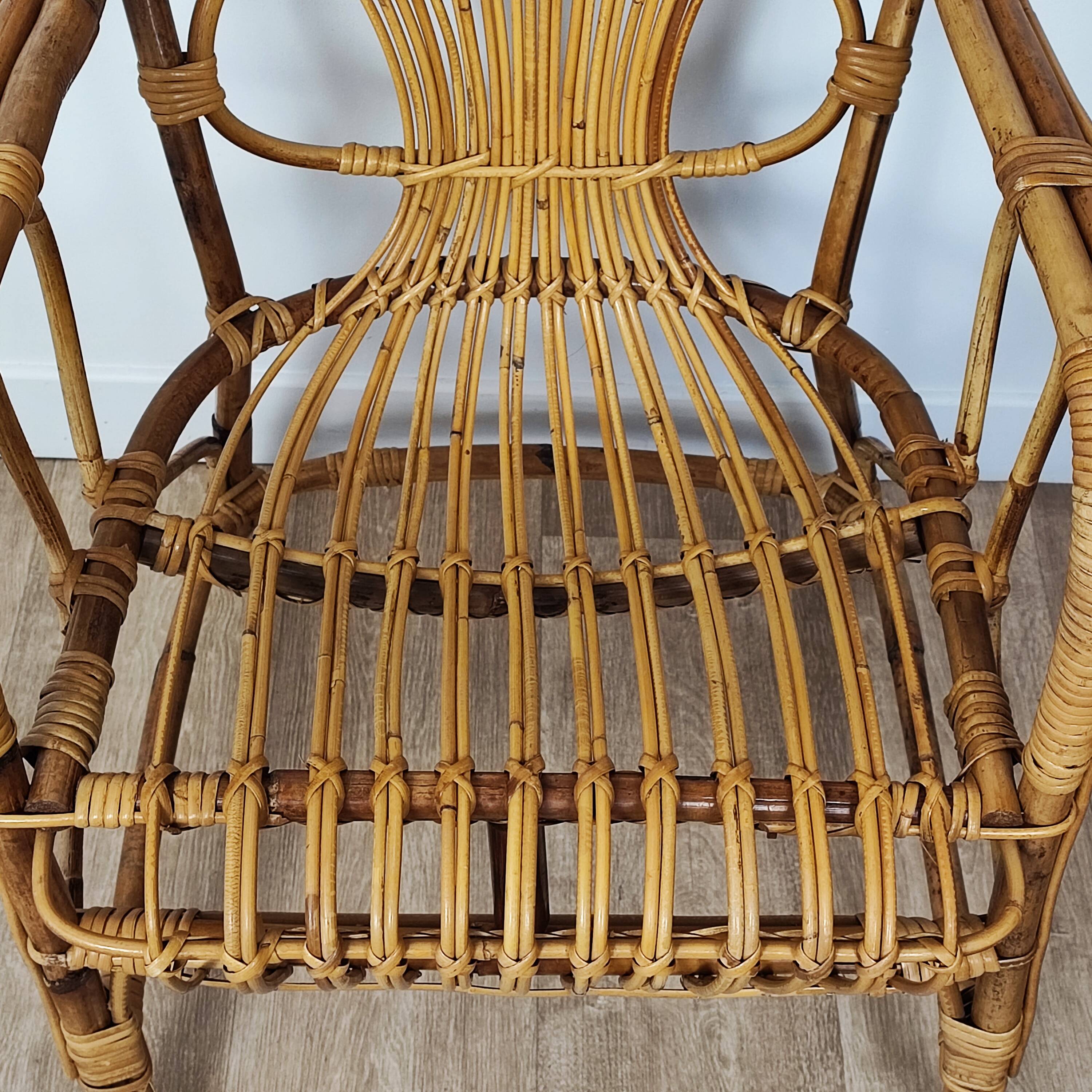 Rattan armchair 60'