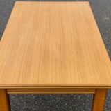 Scandinavian table with drawer in oak wood