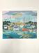 Oil on canvas port with sailing boats