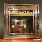 Mirror Belgo Chrom XXL, brass, tin, chrome and bronze mirror 130x130cm
