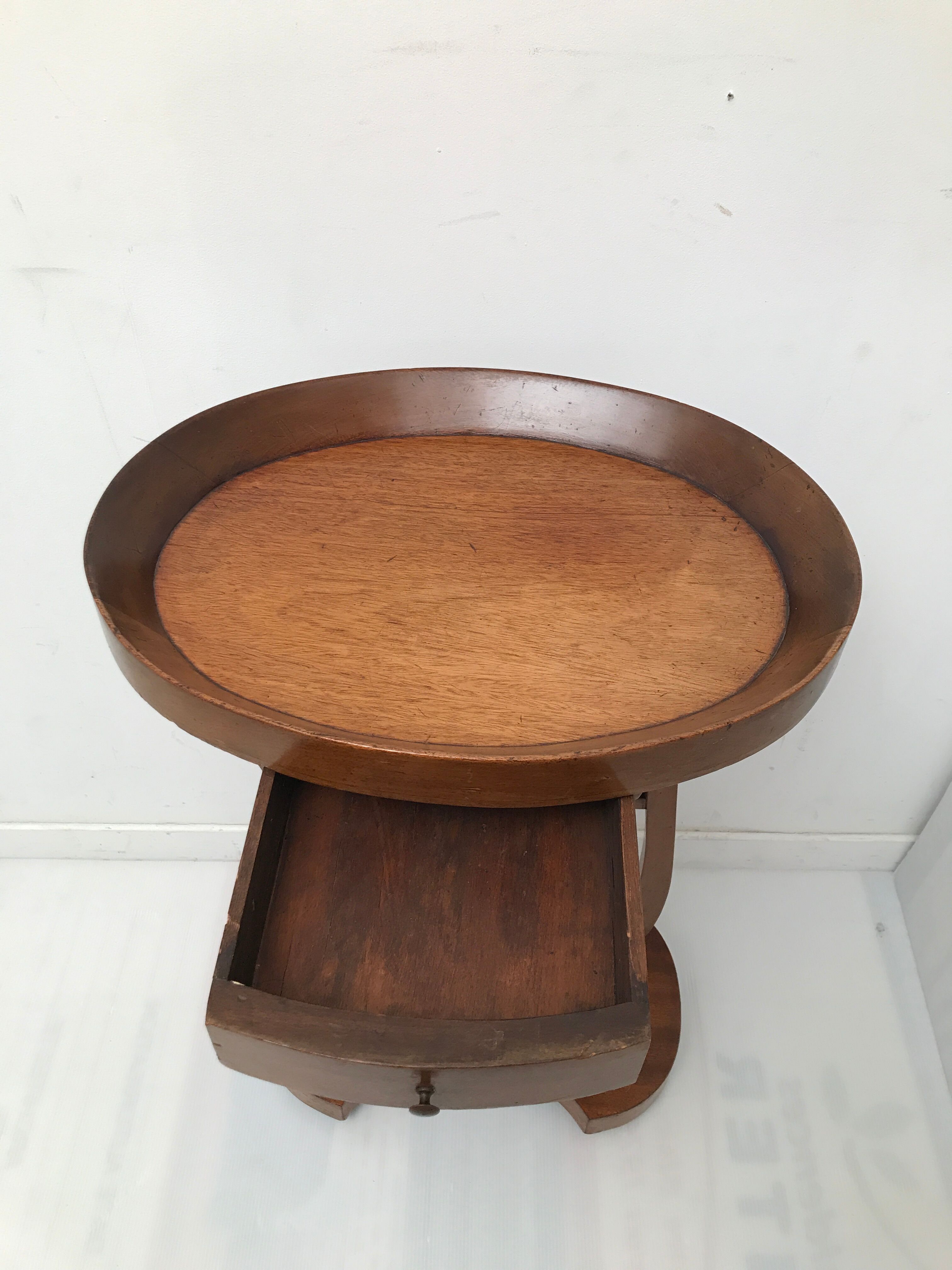 19th-century vintage lyre table