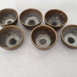Set of 6 ramekins Bowls / cups in glazed ceramic Signed Alésia