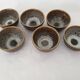 Set of 6 ramekins Bowls / cups in glazed ceramic Signed Alésia